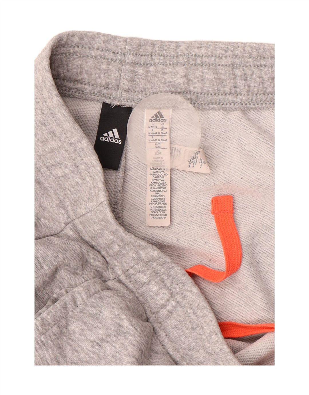 ADIDAS Calças de treino masculinas Joggers UK 12/14 Médio Cinza Algodão