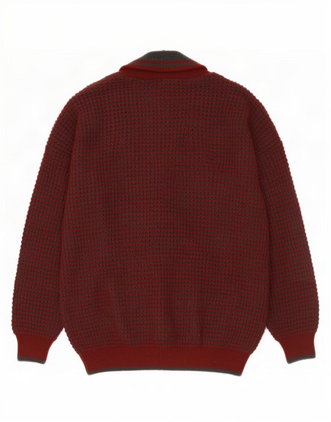 Suéter Cardigan Masculino Vintage IT 48/50 Lã Borgonha Média