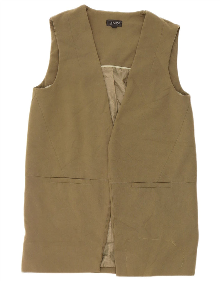 Colete Longline Feminino Topshop Reino Unido 12 Médio Caqui