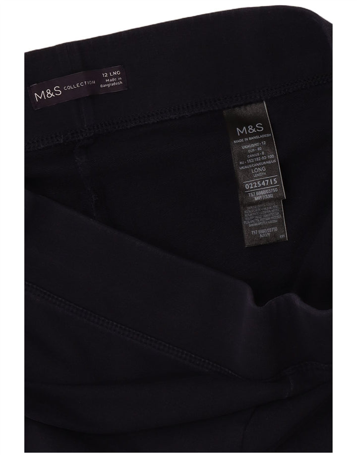 Calça de treino feminina Marks & Spencer Reino Unido 12 algodão azul marinho médio