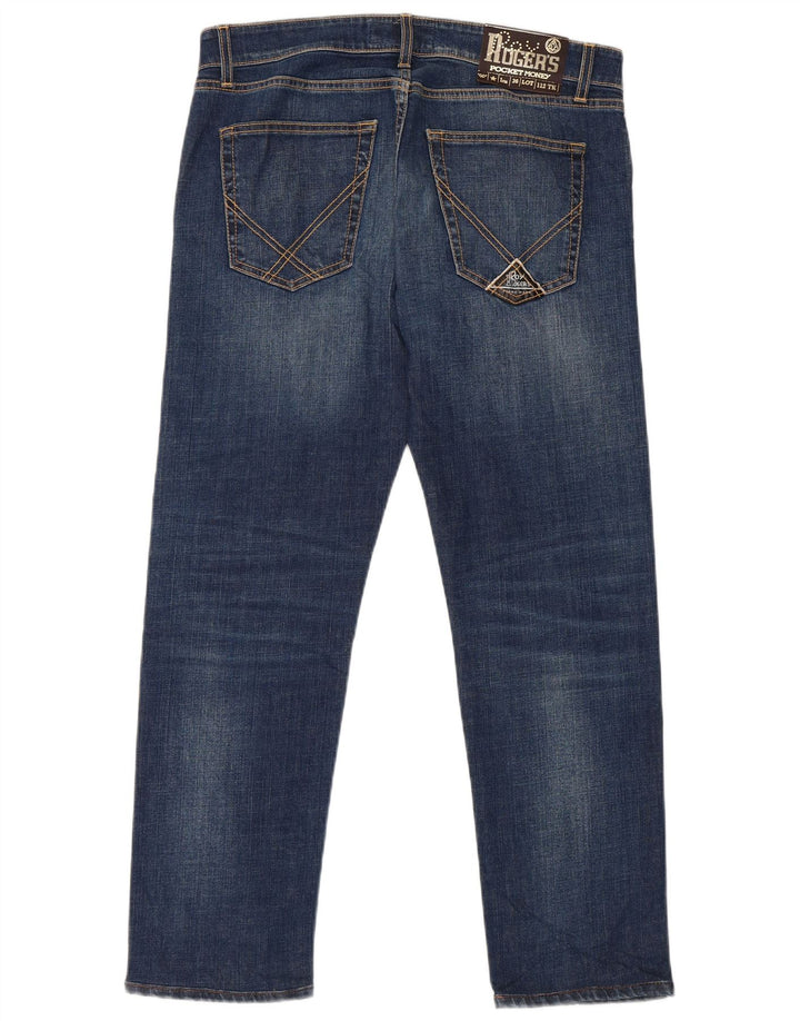Calça jeans reta masculina Roy Rogers W34 L27 algodão azul marinho