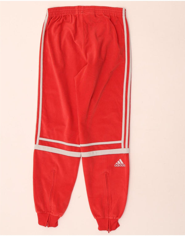 Adidas meninas veludo calças de treino joggers 13-14 anos poliéster vermelho