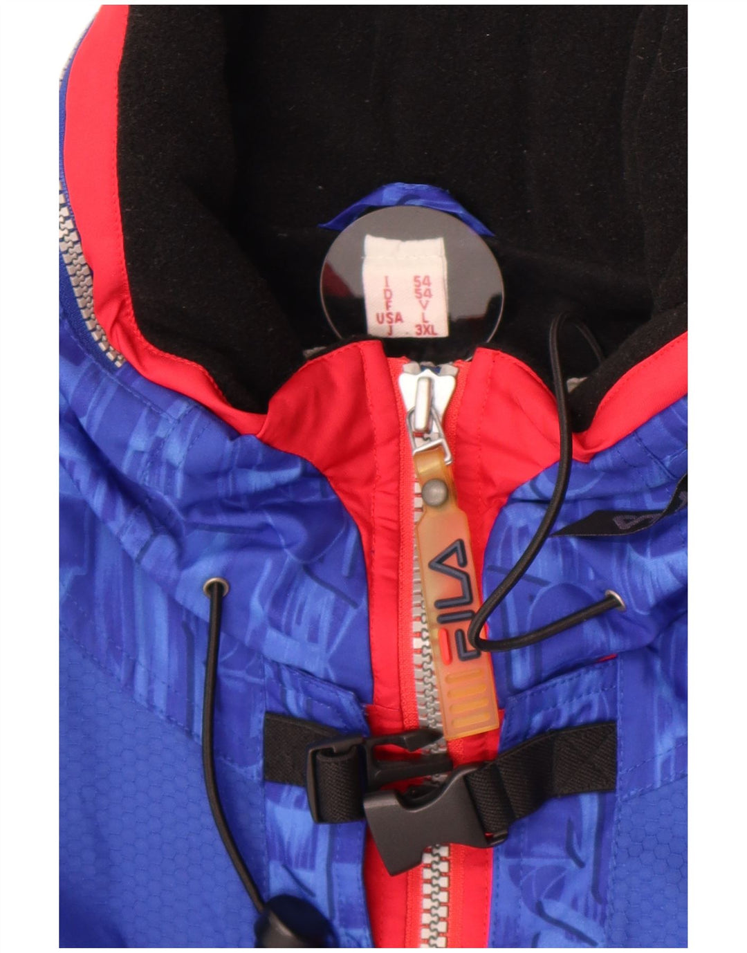 Jaqueta de esqui feminina Fila IT 54 3XL azul geométrico