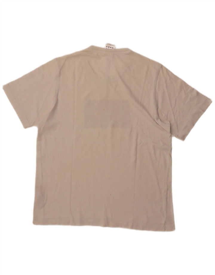 ADIDAS Mens Graphic T-Shirt Top Grande Algodão Branco