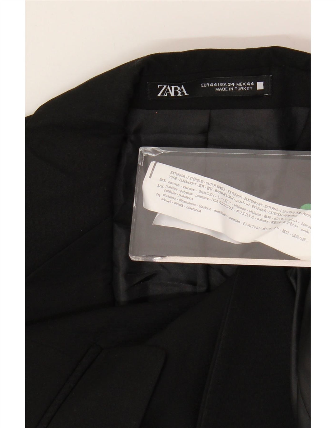 Jaqueta blazer masculina ZARA com 2 botões EU 44 XS azul marinho viscose
