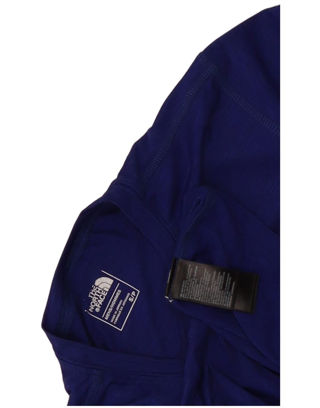 Camiseta masculina The North Face, pequena, azul, manchada, poliéster