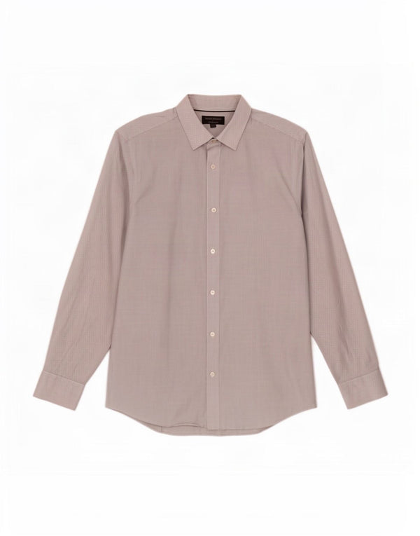 Camisa masculina Slim Fit Banana Republic grande algodão guingão cinza