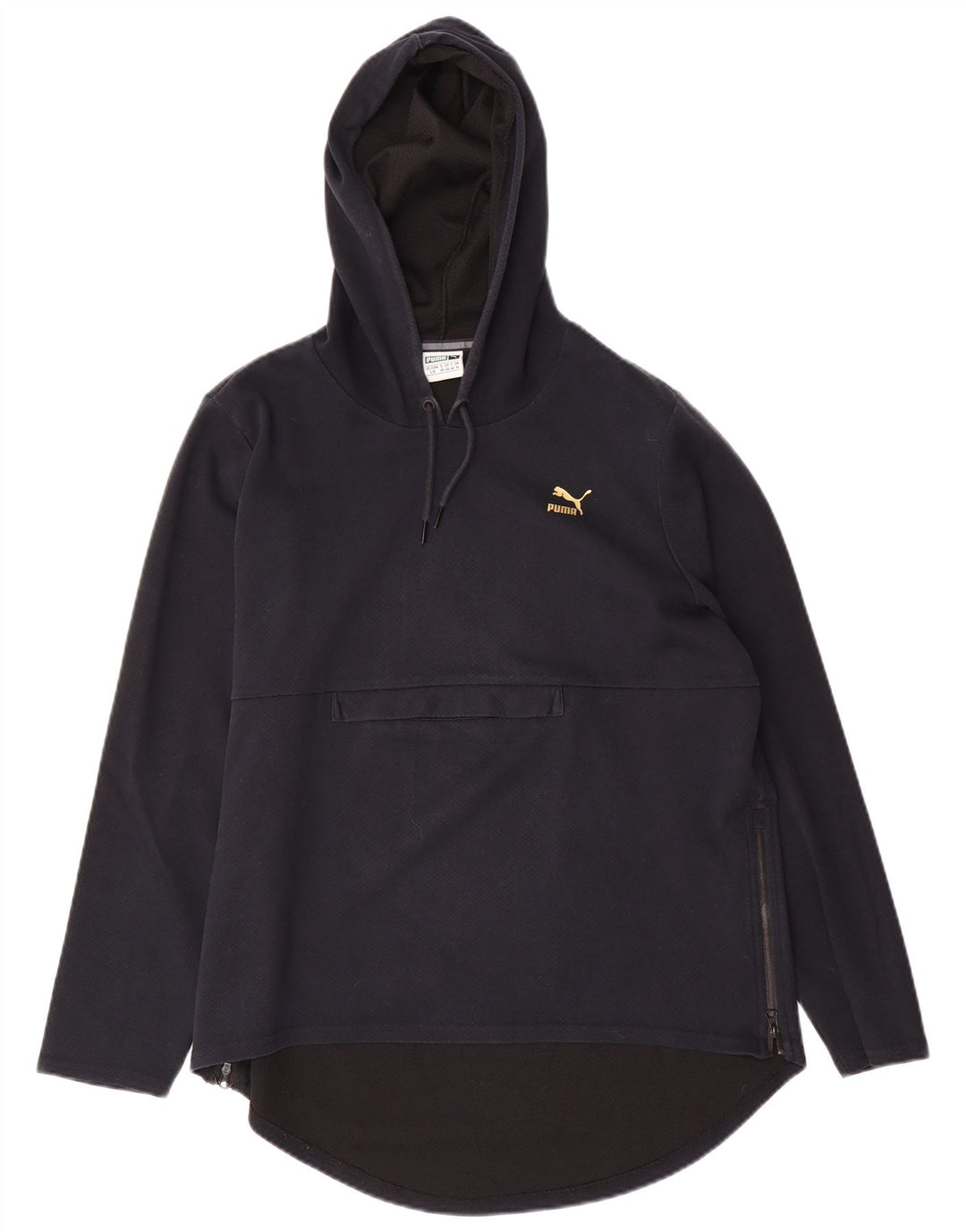 Puma feminino gráfico moletom com capuz Reino Unido 14 grande poliéster preto