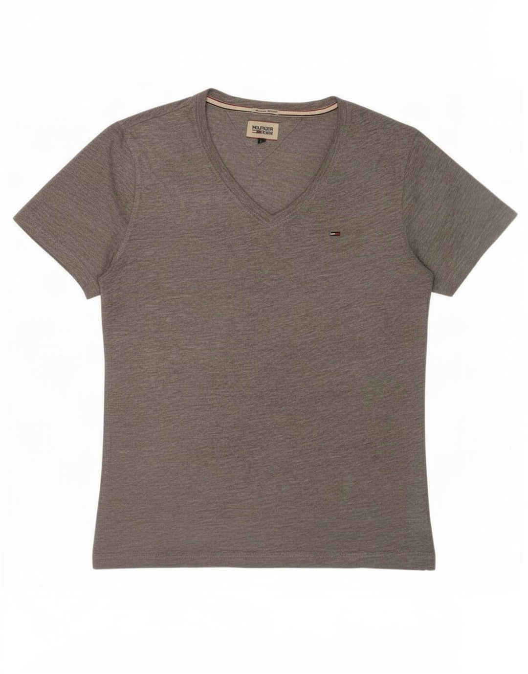 Camiseta masculina Tommy Hilfiger Top cinza médio algodão manchado