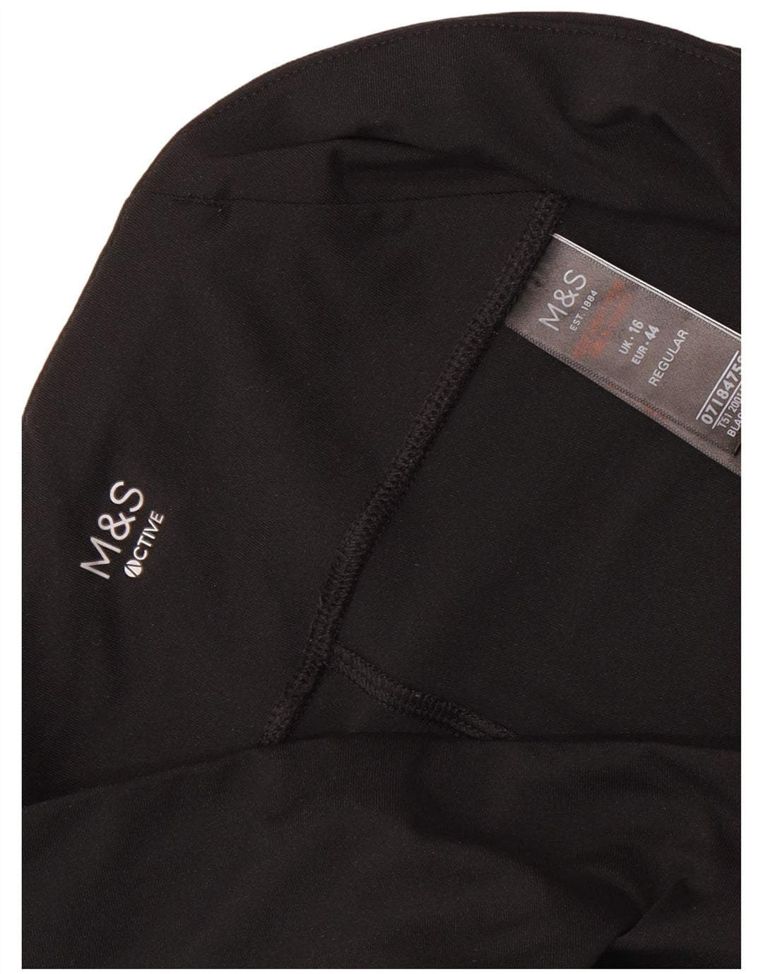 Shorts esportivos femininos de ajuste regular MARKS & SPENCER Reino Unido 16 grandes pretos
