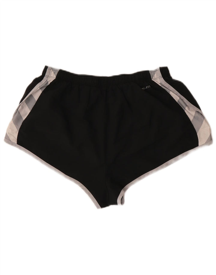 Shorts esportivos femininos Nike médio W28 L12 preto colorblock poliéster