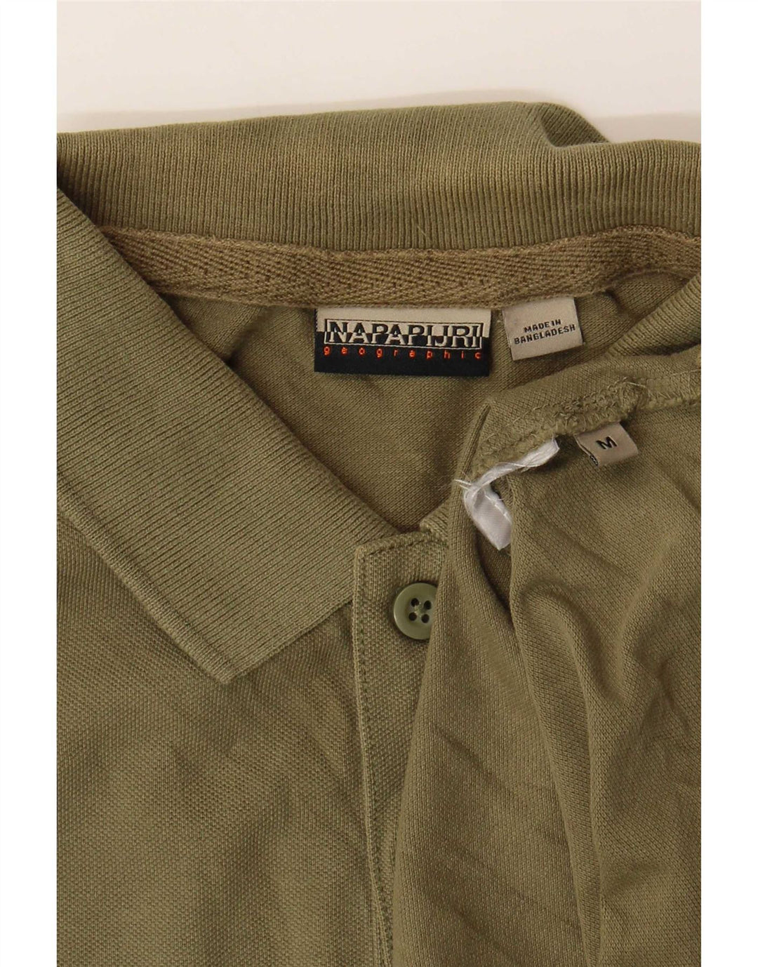 Camisa pólo geográfica masculina Napapijri médio cáqui