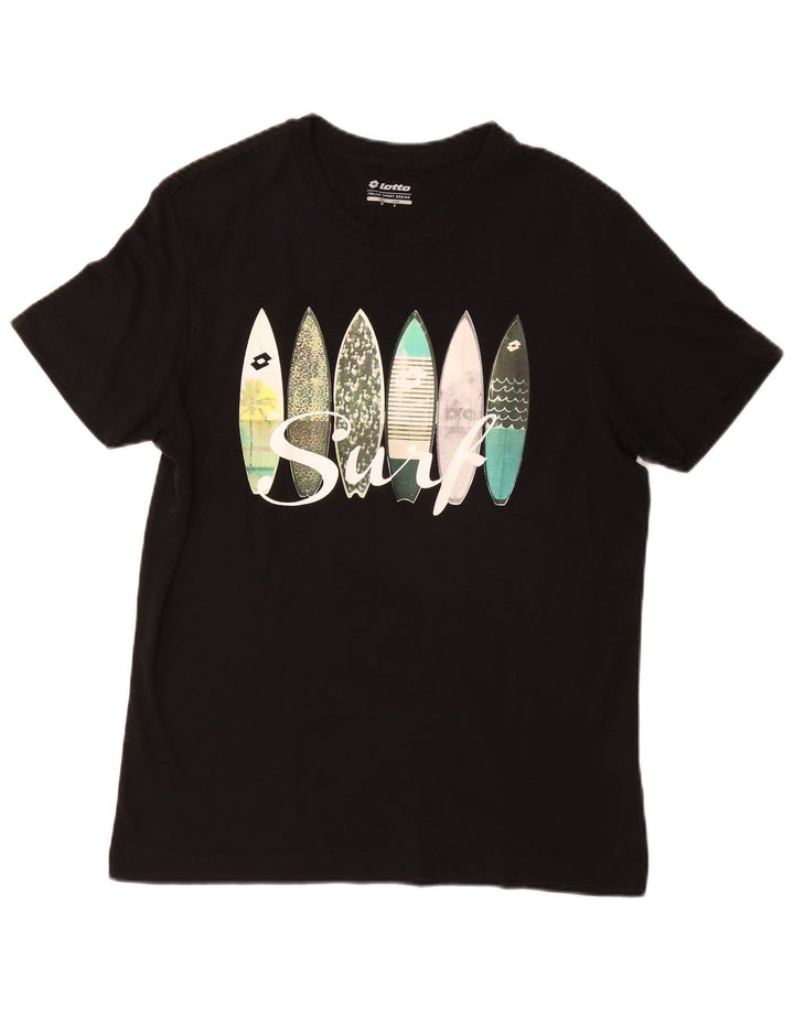 Camiseta feminina gráfica LOTTO UK 10 pequena poliéster preta