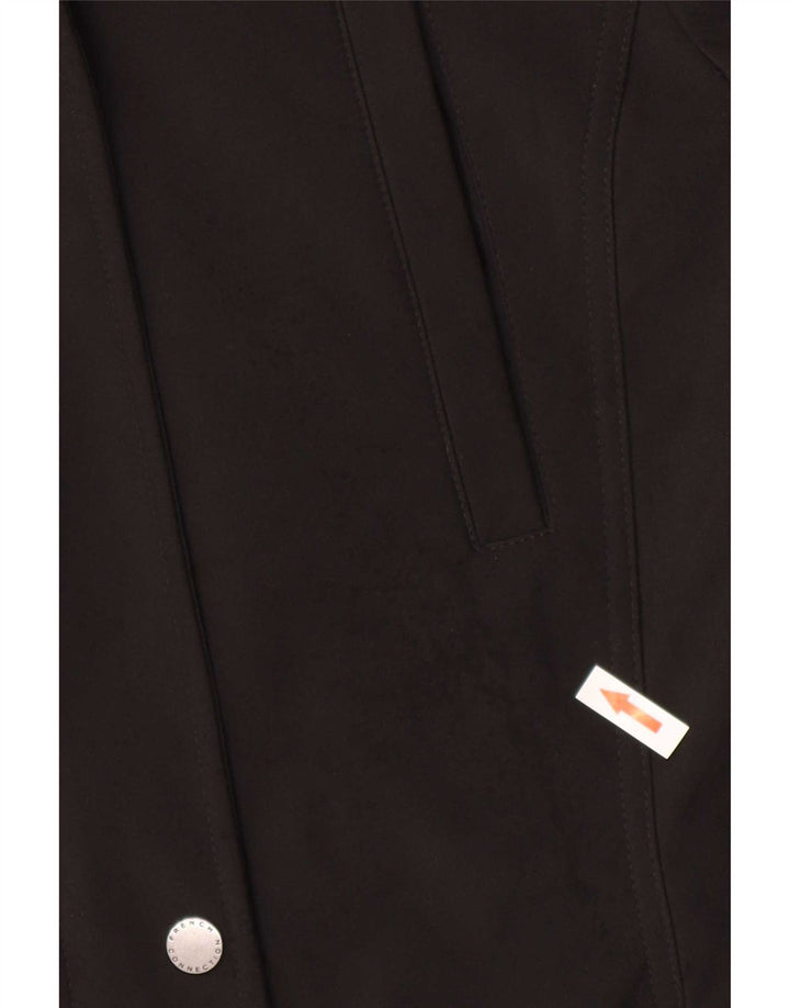 Jaqueta parka feminina com capuz French Connection UK 10 pequena preta