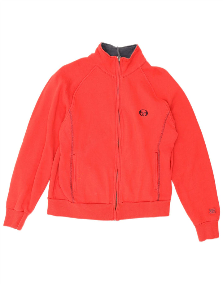 Sergio Tacchini Womens Tracksuit Top Jacket UK 14 Médio Algodão Vermelho