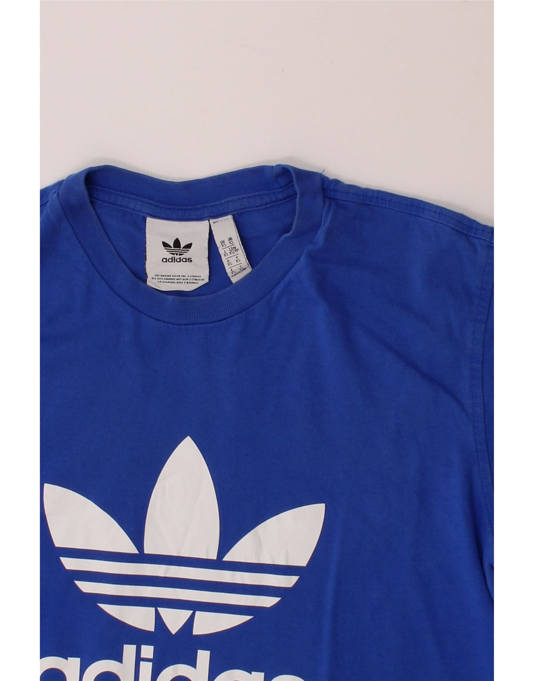 ADIDAS Mens Graphic T-Shirt Top XS Blue Cotton Vintage Adidas and Second-Hand Adidas from Messina Hembry 