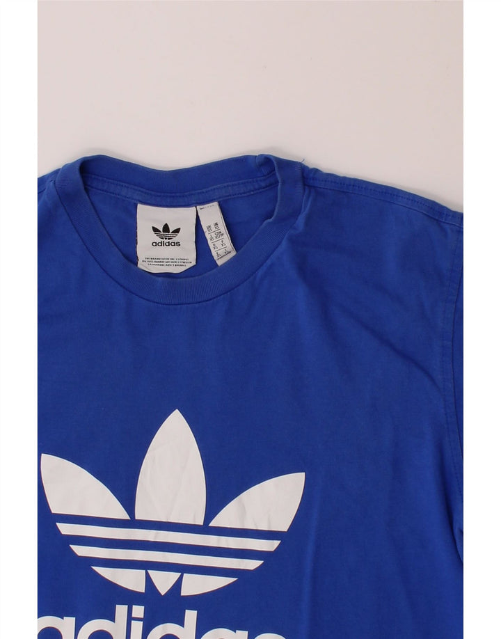 ADIDAS Mens Graphic T-Shirt Top XS Blue Cotton Vintage Adidas and Second-Hand Adidas from Messina Hembry 