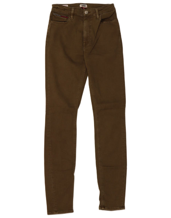 Jeans Tommy Hilfiger feminino cintura alta slim W27 L32 cáqui