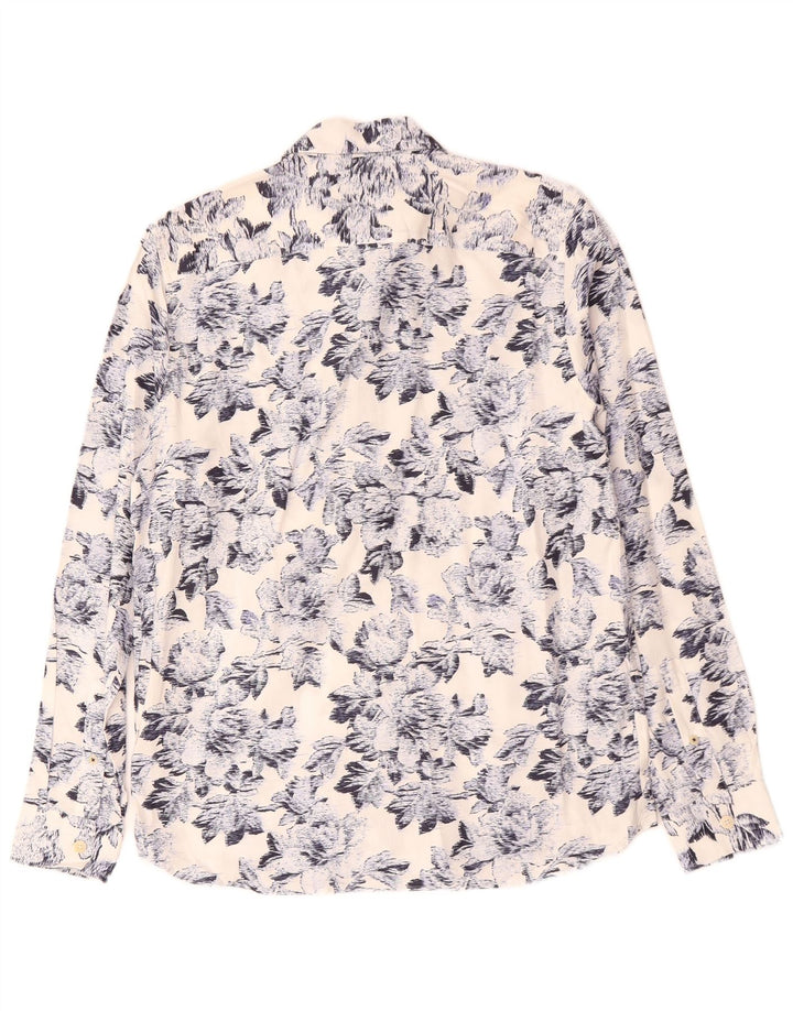 Camisa masculina TED BAKER tamanho 2 pequeno algodão floral branco