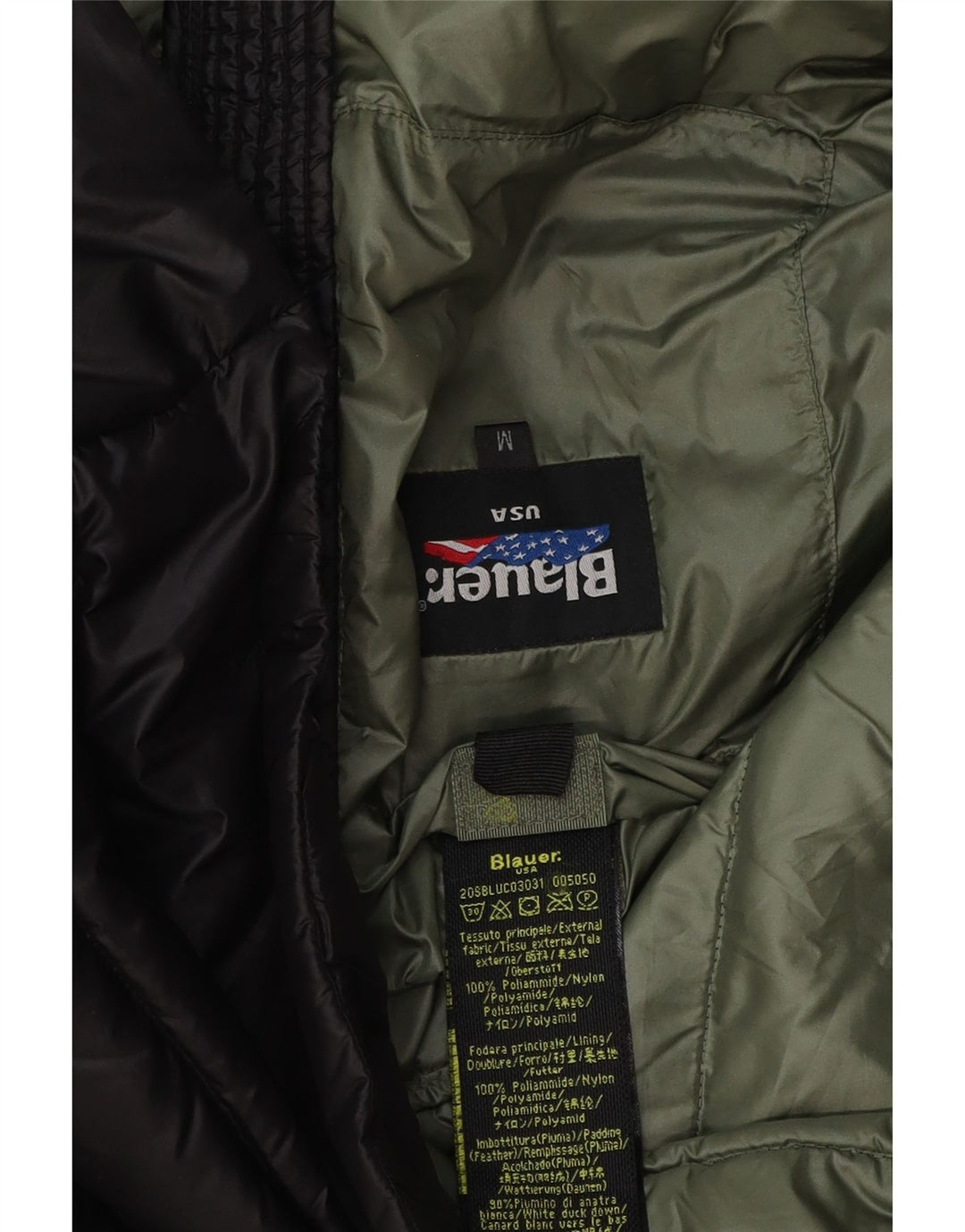 Jaqueta acolchoada masculina Blauer UK 38 poliéster preto médio