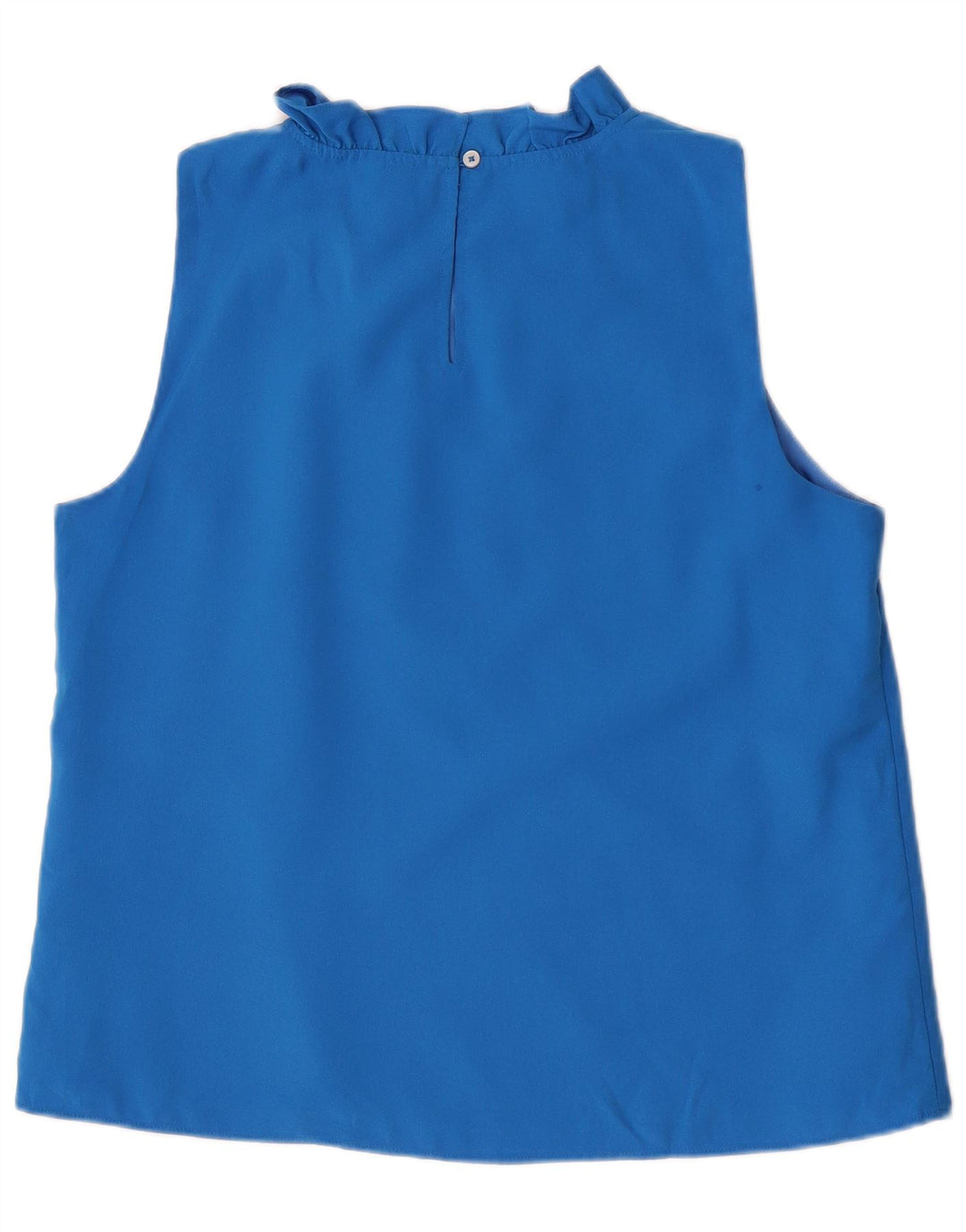 Blusa feminina sem mangas J. Crew Top Reino Unido 14 poliéster azul médio
