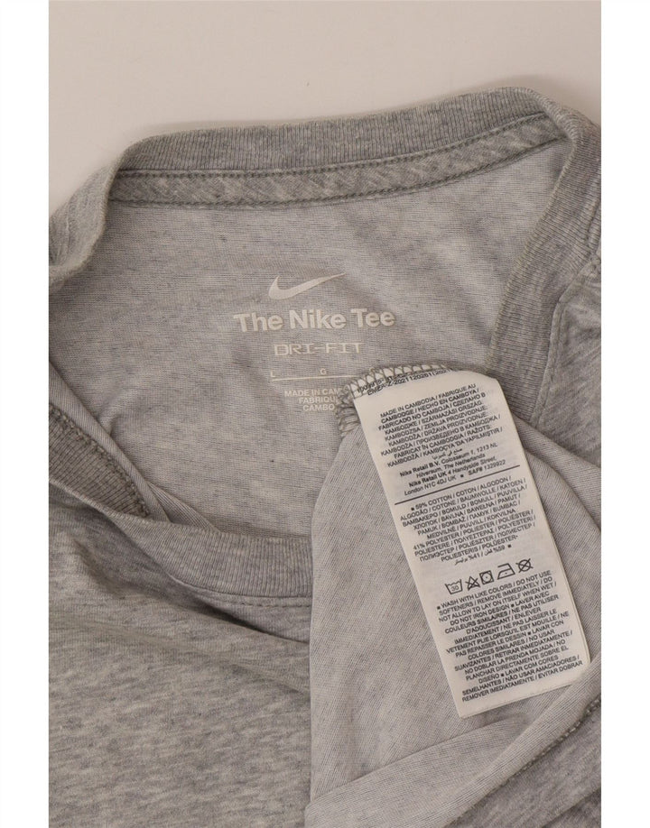 Camiseta masculina NIKE Dri Fit Top grande de algodão cinza
