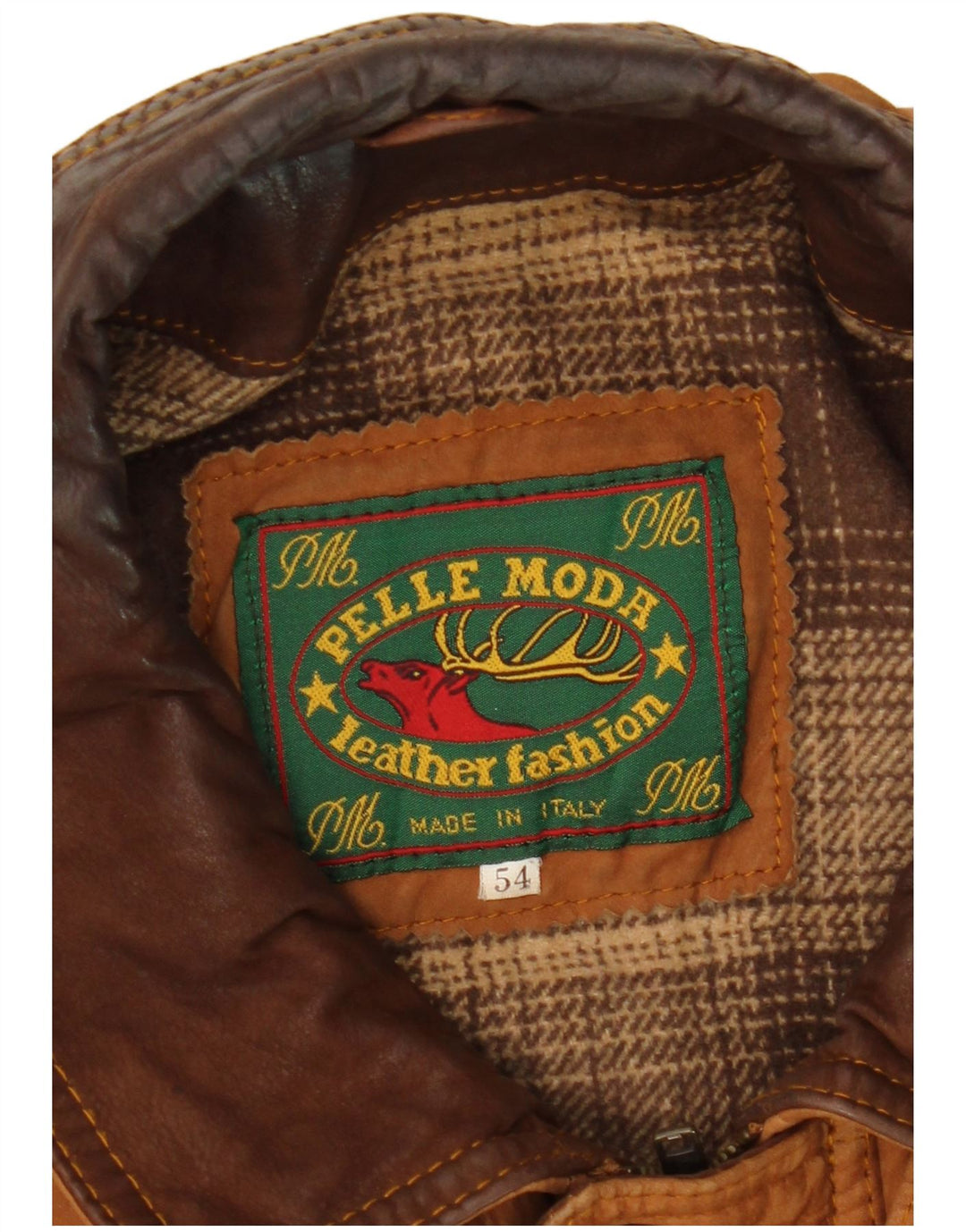Jaqueta masculina de camurça Pelle Moda IT 54 2XL couro marrom