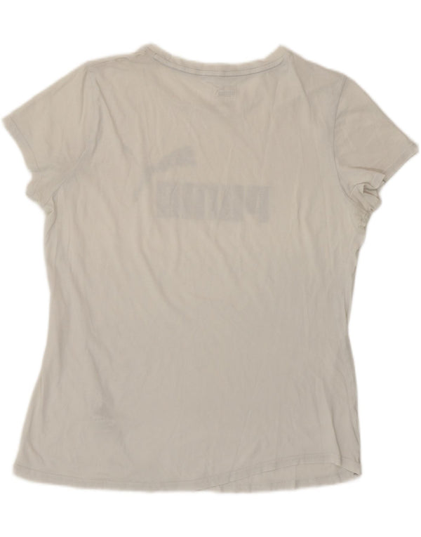 Puma Womens Graphic T-Shirt Top UK 16 Large White Cotton