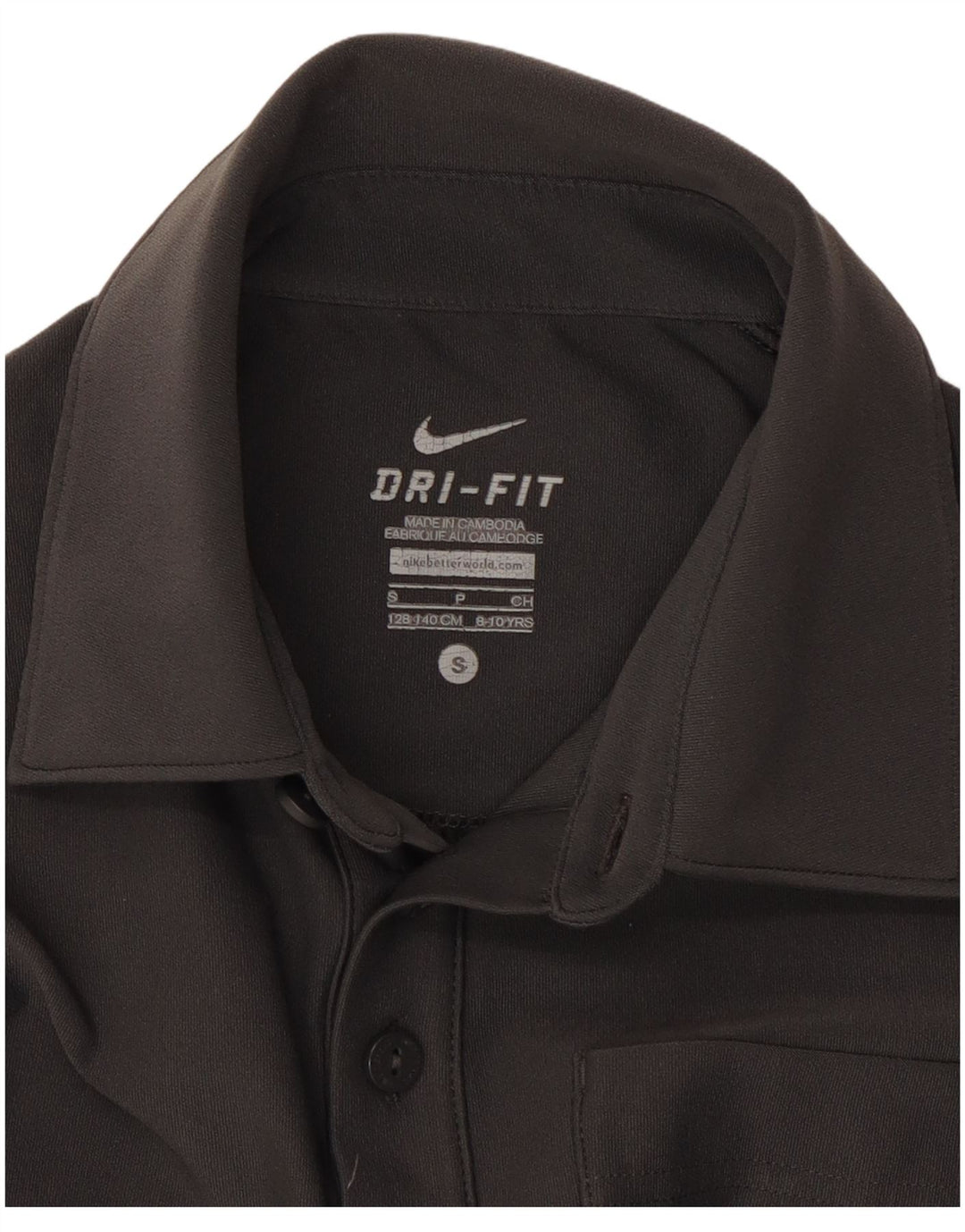 Camisa polo Nike Boys Dri Fit 8-9 anos pequena cinza