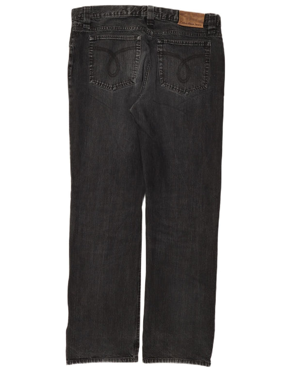 Calça jeans reta masculina Calvin Klein W36 L32 algodão preto