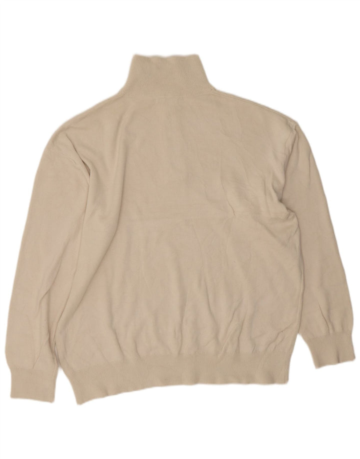 Suéter masculino Zara com zíper e gola XL algodão bege
