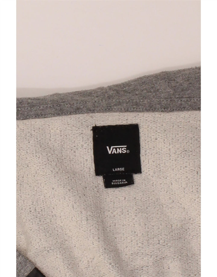 VANS Womens Graphic Zip Hoodie Sweater UK 14 Large Grey Cotton Vintage Vans and Second-Hand Vans from Messina Hembry 