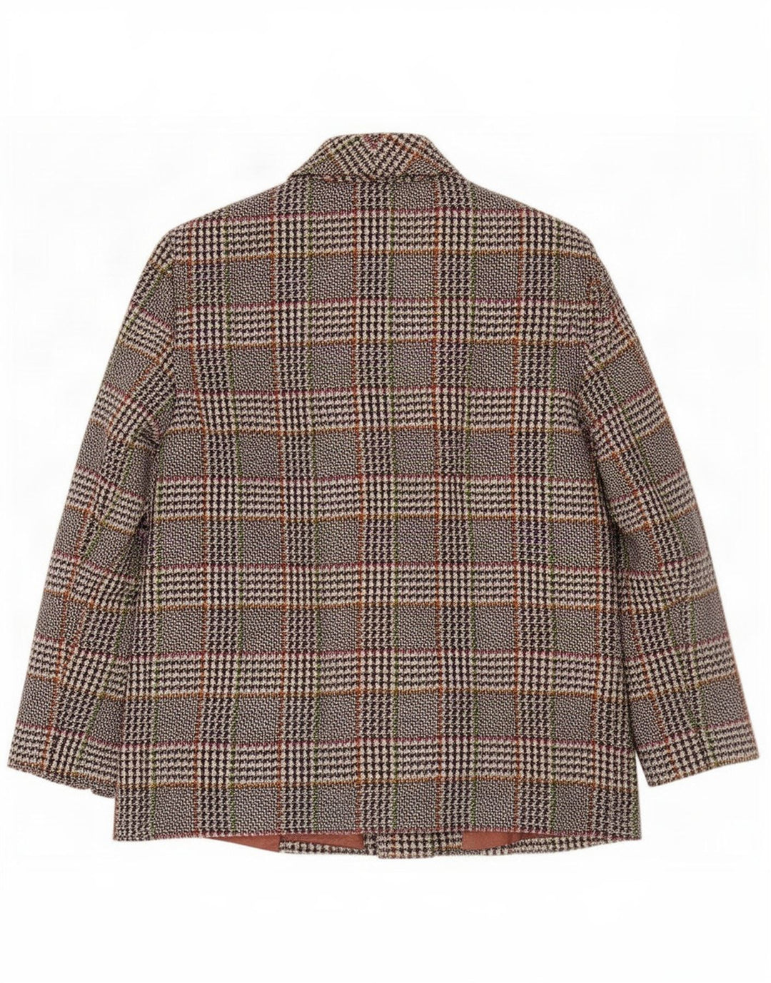 Jaqueta blazer vintage feminina com 2 botões Reino Unido 16 grande xadrez cinza