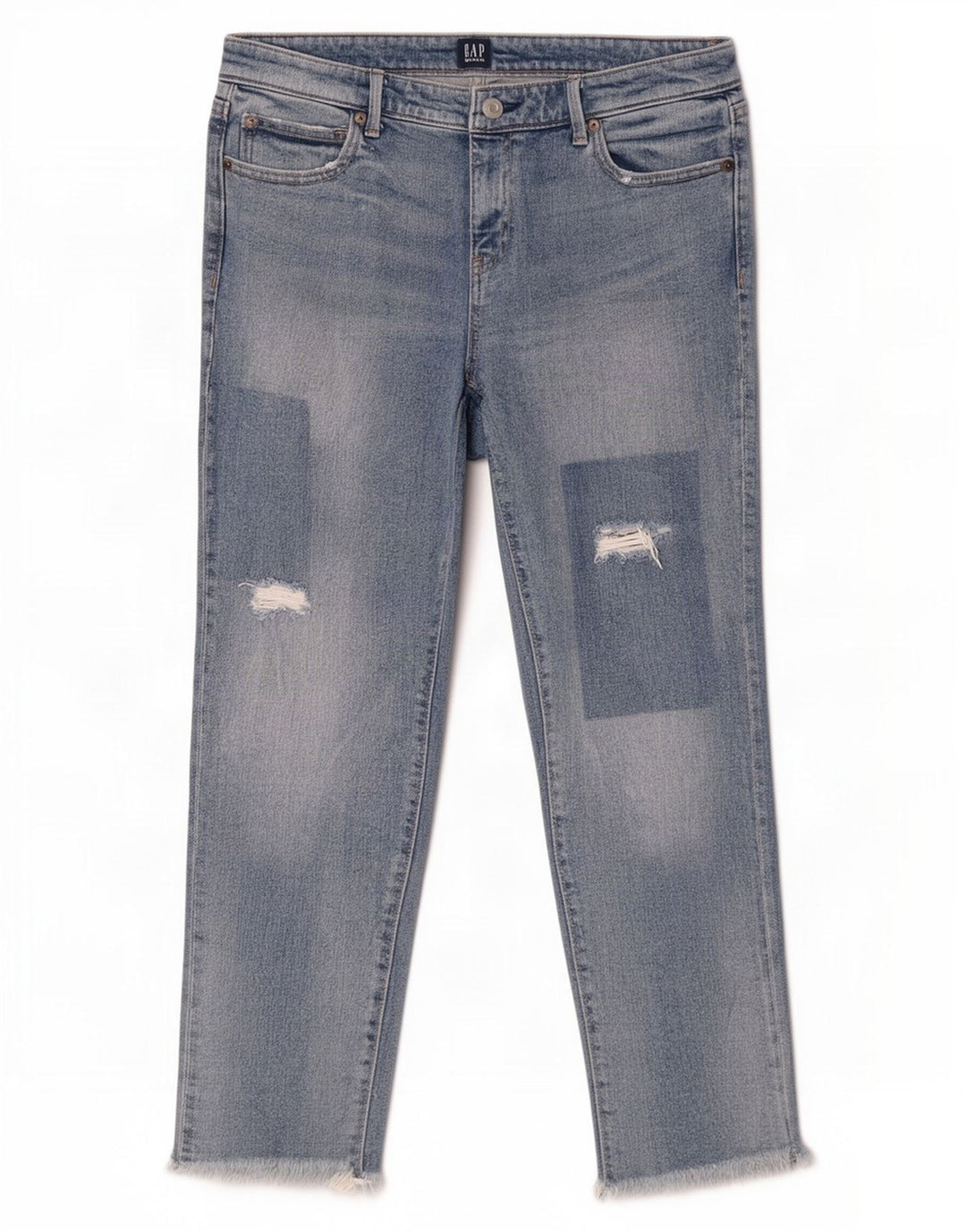 Jeans femininos Gap desgastados slim W28 L26 algodão azul