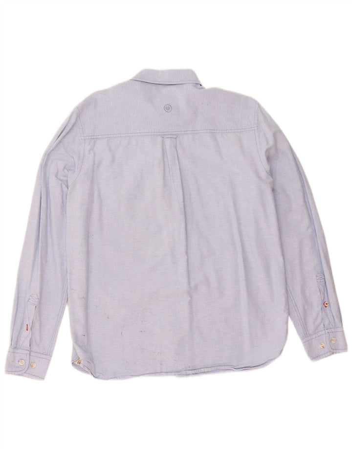 Camisa masculina Fat Face algodão azul médio