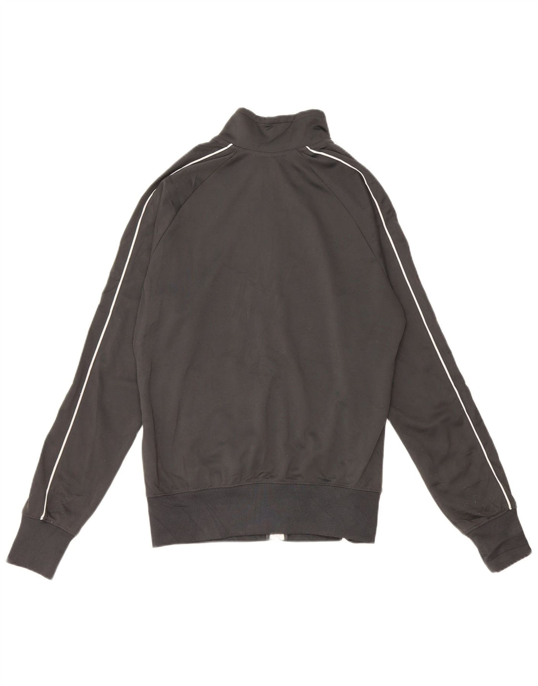 NIKE Womens Graphic Tracksuit Top Jacket UK 14 Médio Cinza Poliéster