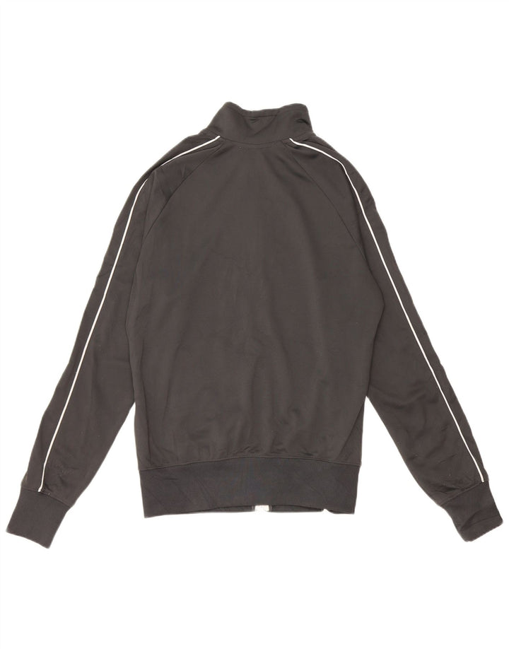 NIKE Womens Graphic Tracksuit Top Jacket UK 14 Médio Cinza Poliéster
