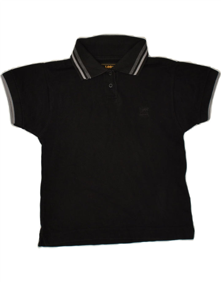 LEE Boys Polo Shirt 8-9 Years Large Black Cotton | Vintage Lee | Thrift | Second-Hand Lee | Used Clothing | Messina Hembry 