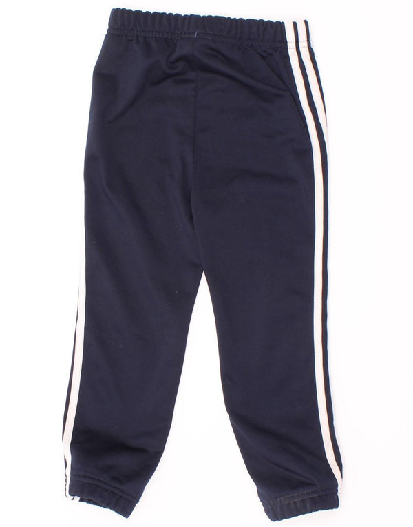 Adidas meninos calças de treino joggers 2-3 anos azul marinho poliéster