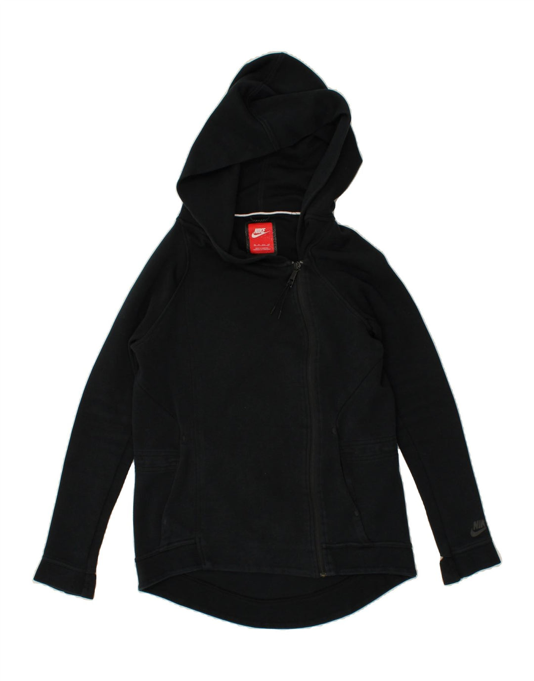 NIKE Womens Zip Hoodie Sweater UK 6 XS Black Cotton Vintage Nike and Second-Hand Nike from Messina Hembry 