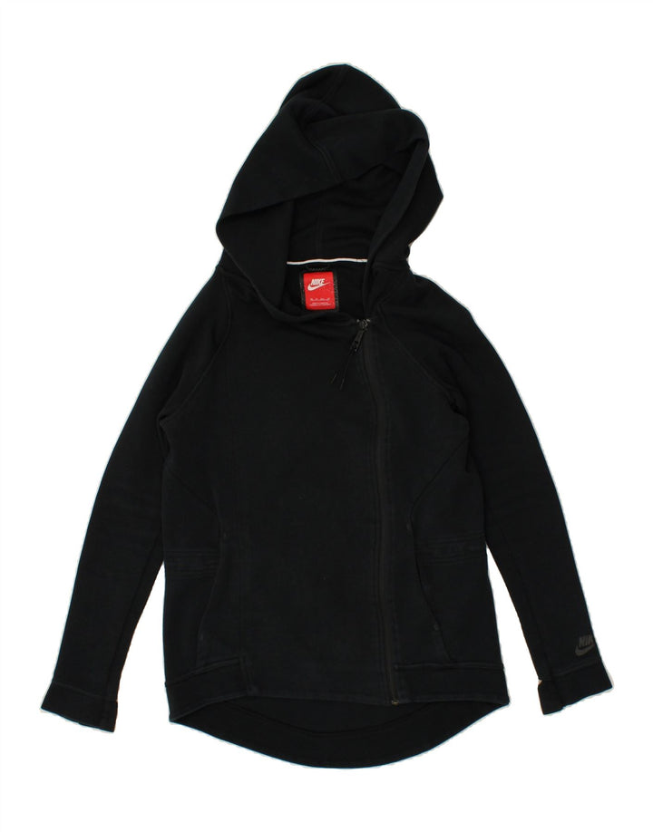 NIKE Womens Zip Hoodie Sweater UK 6 XS Black Cotton Vintage Nike and Second-Hand Nike from Messina Hembry 