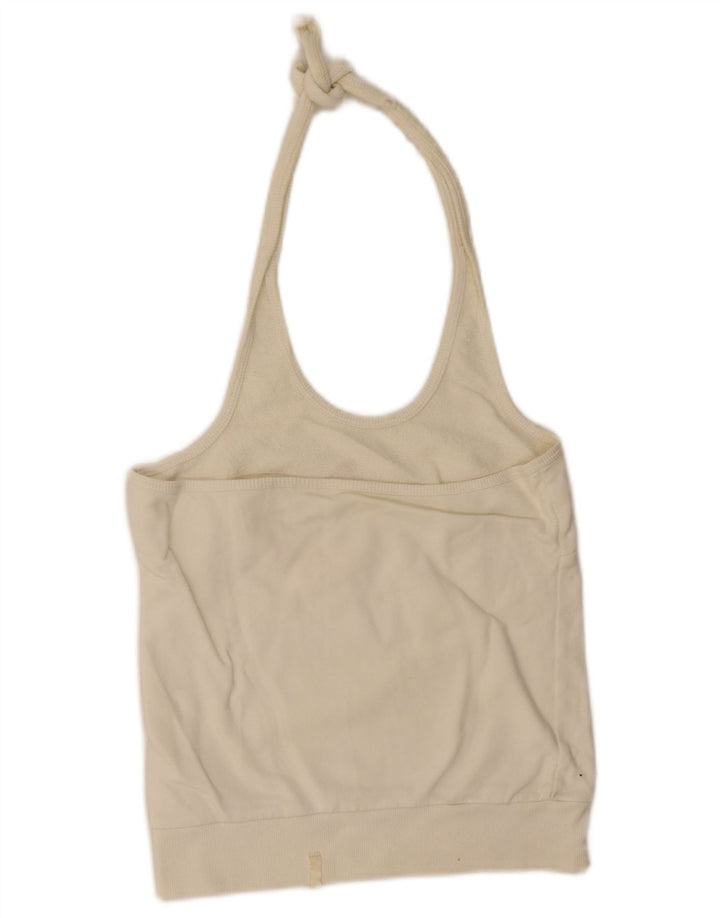 Top Puma Feminino Graphic Crop Halter UK 16 Grande Off White