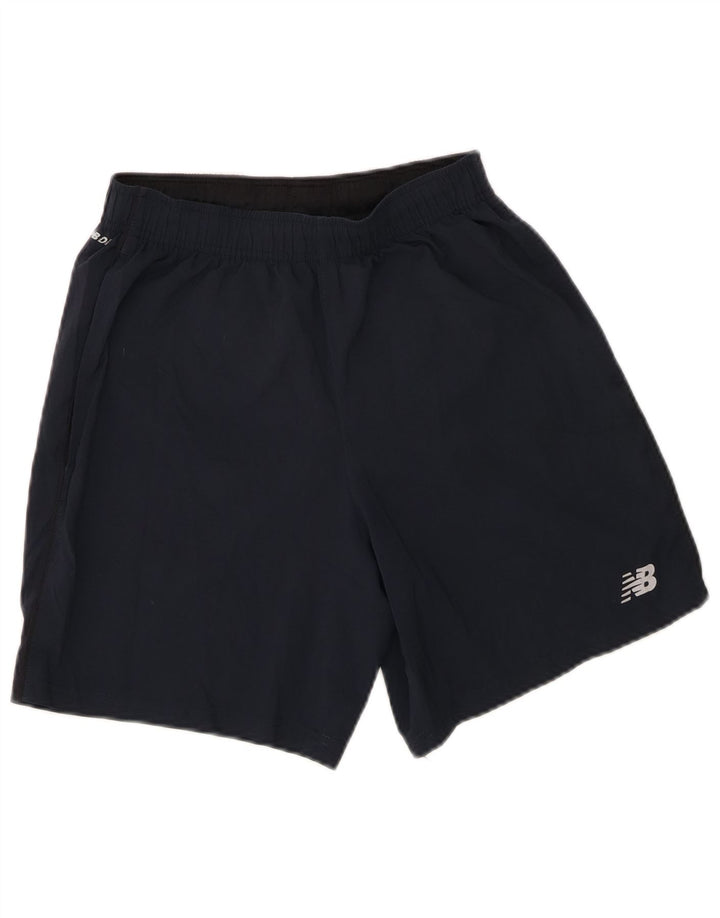 Shorts esportivos masculinos New Balance pequenos azul marinho