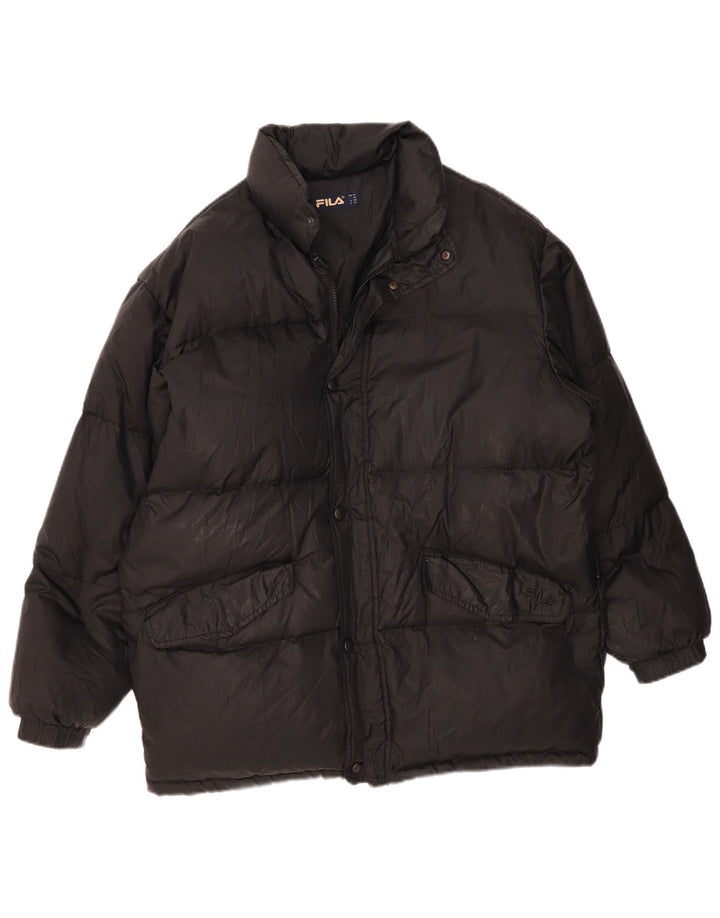 Jaqueta acolchoada masculina Fila IT 50 grande preta