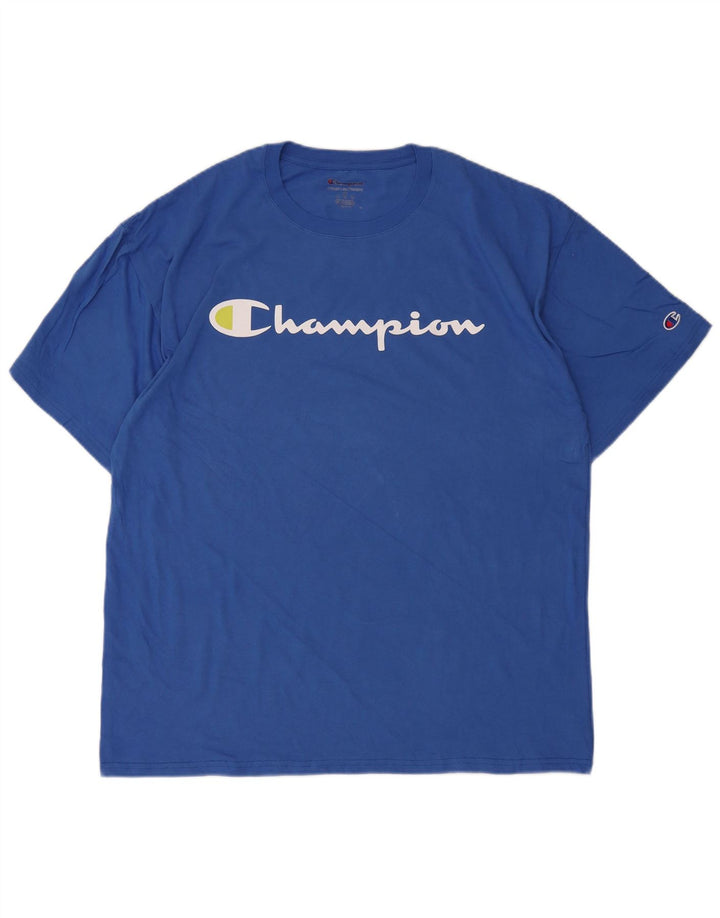 Camiseta masculina estampada Champion XL algodão azul