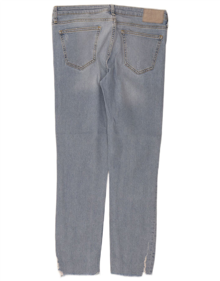 Zara Jeans femininos desgastados slim EU 38 pequeno W28 L26 azul