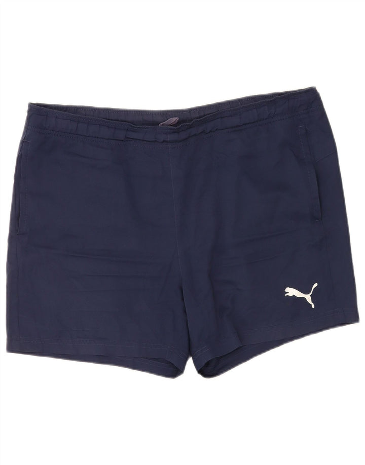Shorts esportivos masculinos Puma grandes azul marinho
