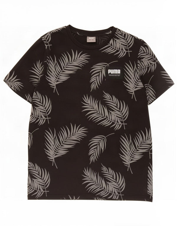 Camiseta masculina Puma Graphic Top Médio Algodão Floral Preto