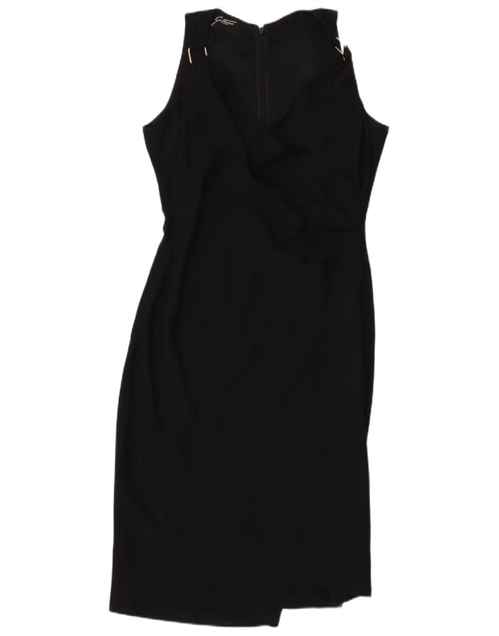 Vestido feminino Gattinoni com bainha sem mangas IT 42 médio preto viscose