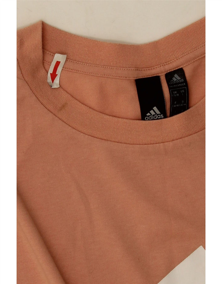 Adidas Camiseta Feminina Oversized Graphic Top UK 16/18 Grande Laranja Poliéster